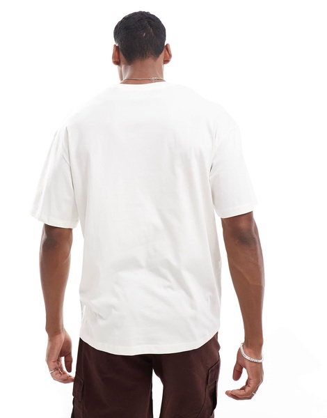 ADPT oversized T-shirt with triumph cards chest print in cream
