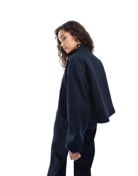ASOS DESIGN tailored bomber jacket in navy