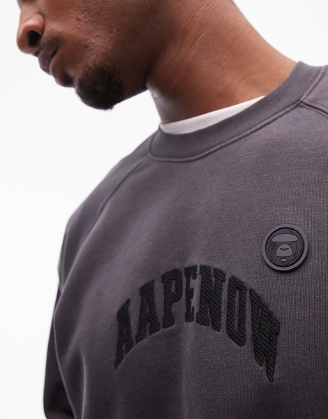 Aape By A Bathing Ape logo sweatshirt in washed gray