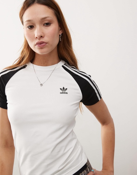 adidas Originals Adicolor slim t-shirt in white and black