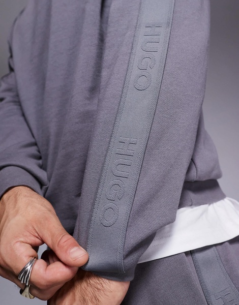 HUGO Bodywear tonal logo sweatshirt in gray
