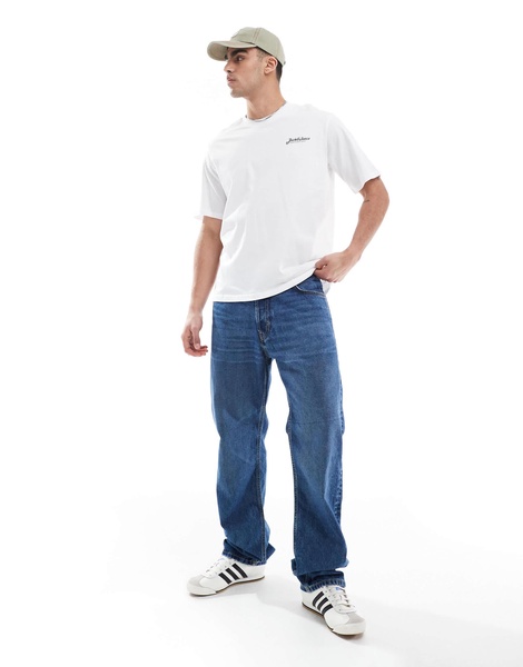 Jack & Jones script logo t-shirt in white