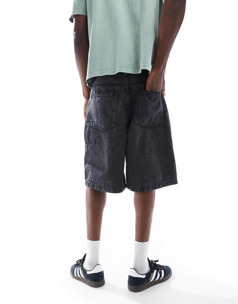 Another Influence carpenter jorts in washed black
