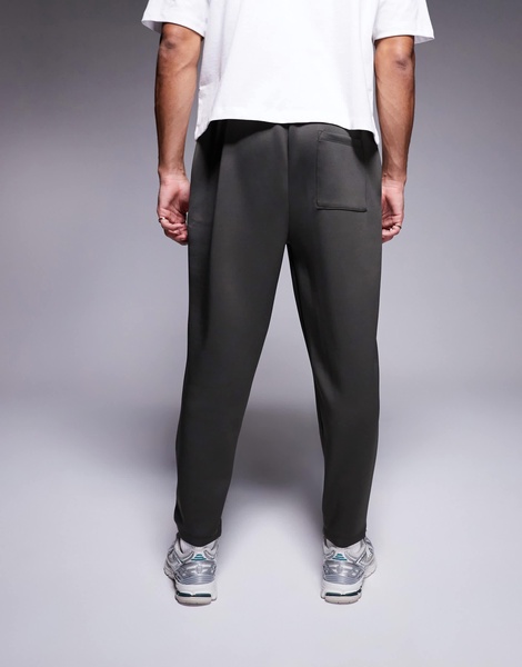 ASOS DESIGN tapered scuba sweatpants in khaki