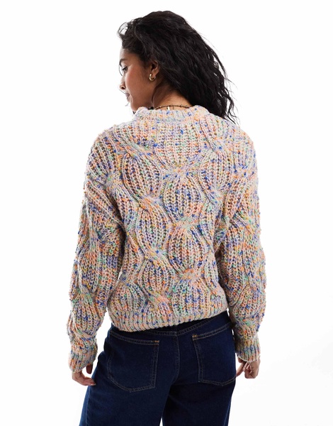 ONLY cable knit sweater in multi color yarn