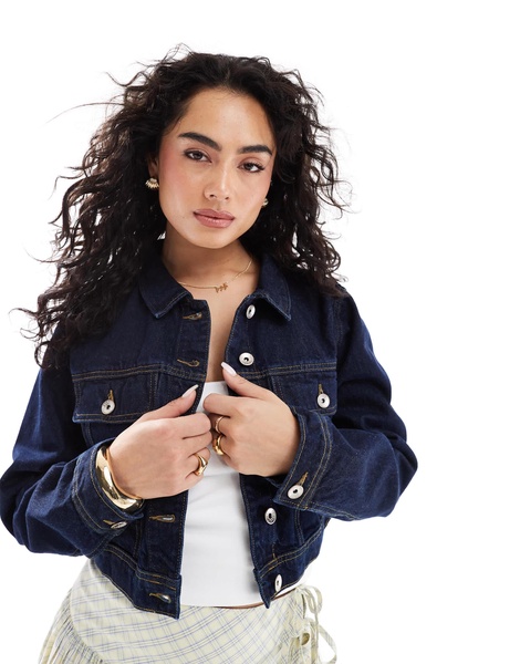 Bershka workwear denim jacket in authentic indigo