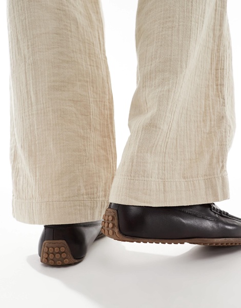 ASOS DESIGN driver loafers in brown leather