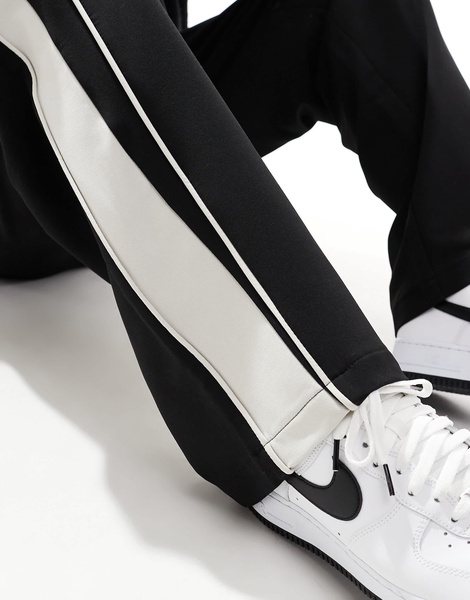 Bershka baggy leg tailored pants in black