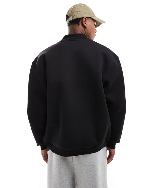 ASOS DESIGN oversized scuba bomber jacket in black