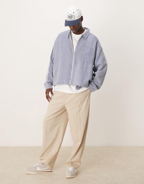 ASOS DESIGN oversized boxy coach shacket in check