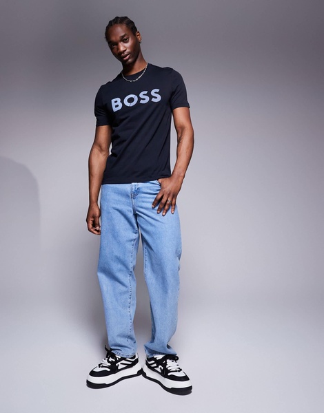 BOSS Green Tape Logo t-shirt regular fit in navy
