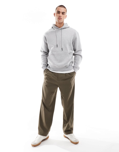 Bershka basic hoodie in gray