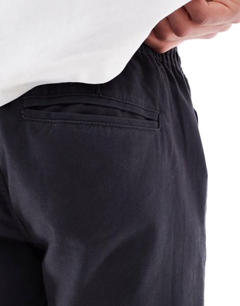 Brave Soul chino shorts with drawstring waist in navy