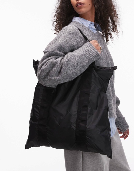 ARKET unisex 12-hour packable 3-way bag detail in black