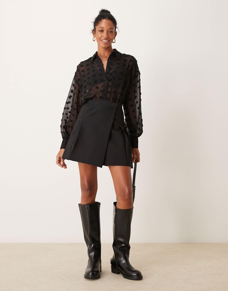 ASOS DESIGN oversized shirt in black texture