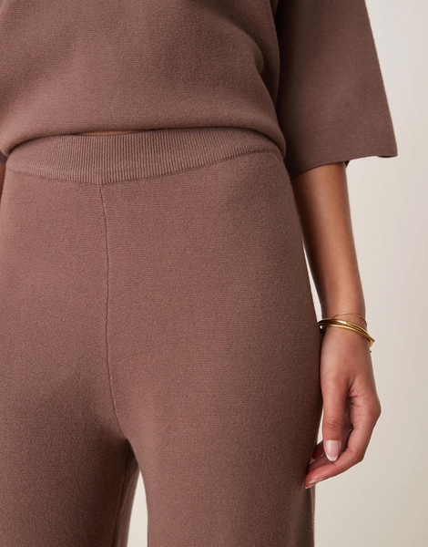 ASOS DESIGN knit compact pants in mocha - part of a set