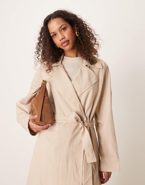 Calvin Klein Jeans tie trench coat in beige