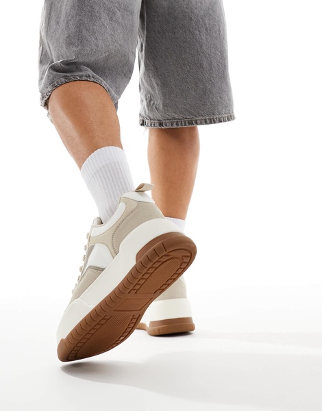 ASOS DESIGN chunky sneakers in beige