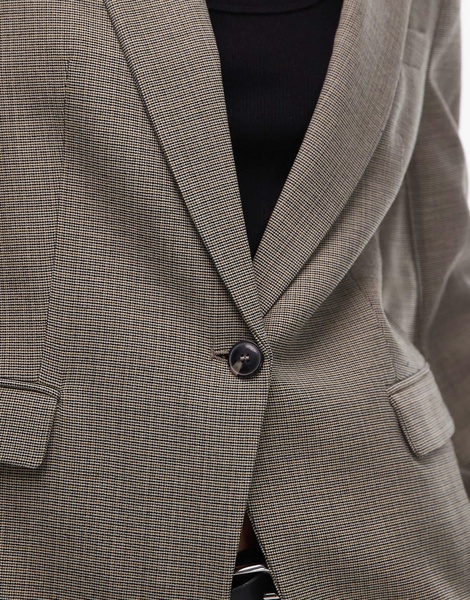 Mango single breasted blazer in beige