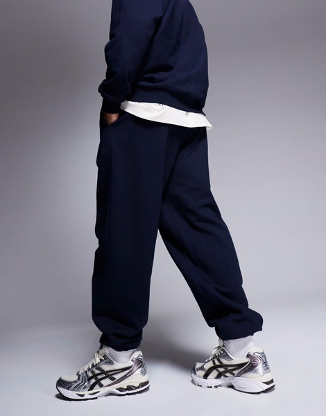 ASOS DESIGN premium heavyweight oversized sweatpants 400gsm in navy