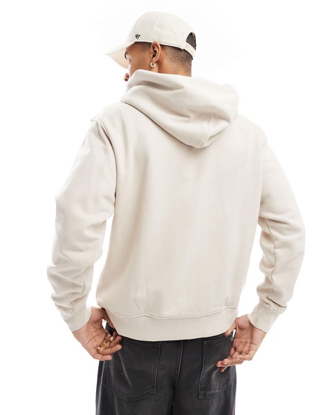 Jack & Jones oversized 400gsm heavyweight zip hoodie in cream