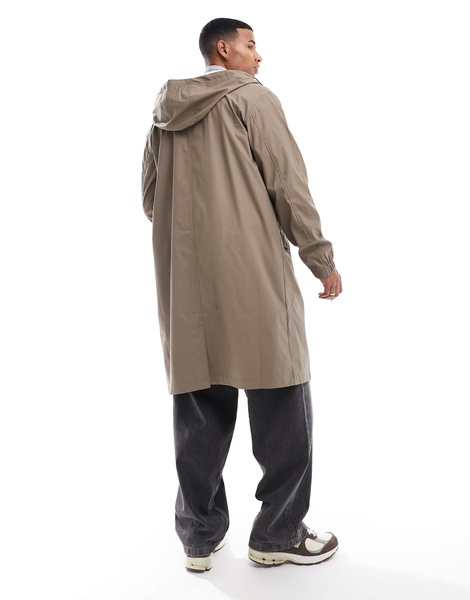 ASOS DESIGN rubberized rain jacket in mushroom