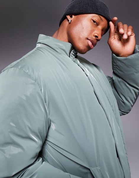 ASOS DESIGN oversized metallic puffer jacket