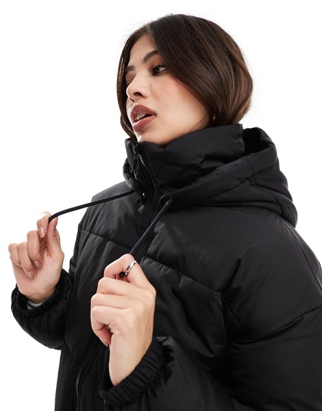 Vero Moda longline padded coat in black