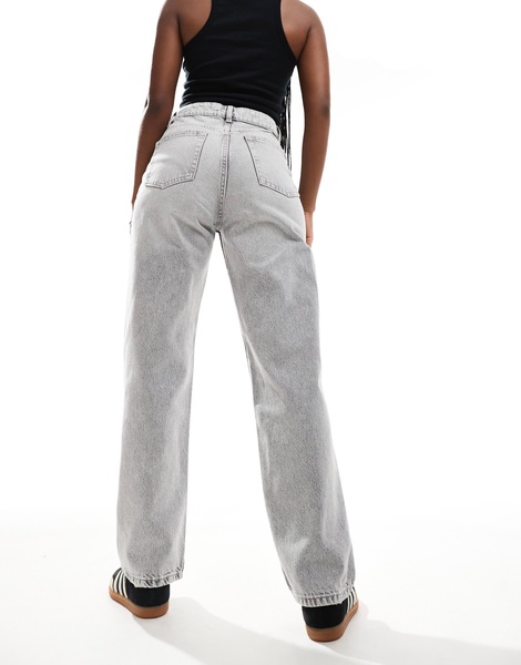 Bershka comfort fit mom jeans in gray