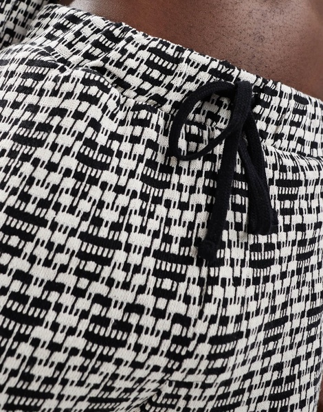 Bershka textured jacquard shorts in black - part of a set