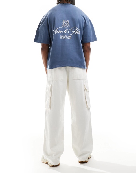 Bershka straight leg cargo pants in ecru