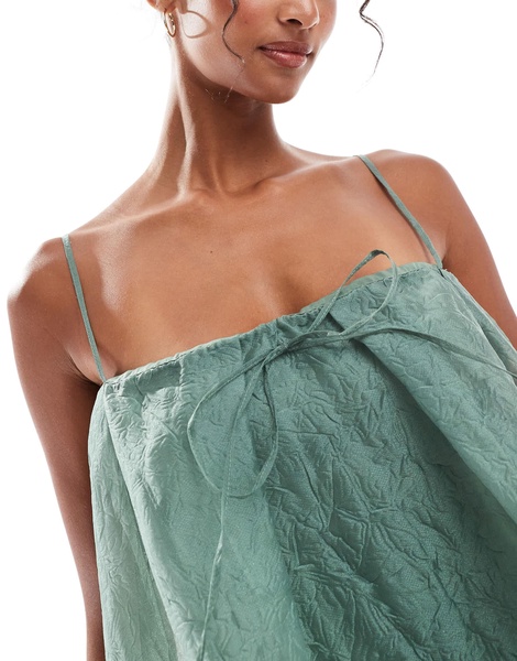 ASOS DESIGN square neck puffball romper in mint