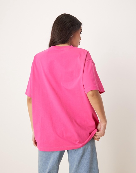ASOS DESIGN oversized T-shirt with Holland floral graphic in pink