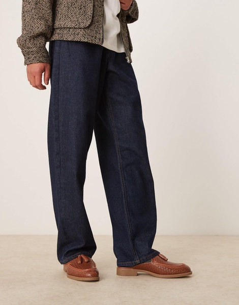 ASOS DESIGN mule loafers in tan weave