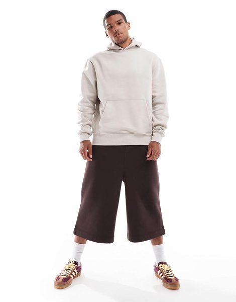 ASOS DESIGN premium heavyweight oversized hoodie in light gray beige
