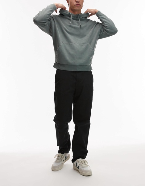 Topman slim chino pants in black