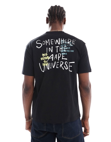 Aape by A Bathing Ape logo chest t-shirt in black