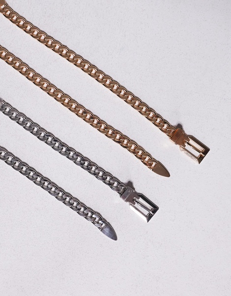 ALDO Groenna 2-pack chain belts in gold and silver