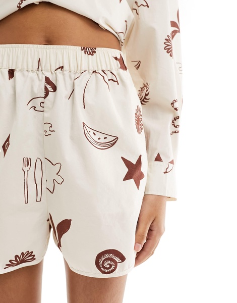 ASOS DESIGN boxer short in brown print - part of a set