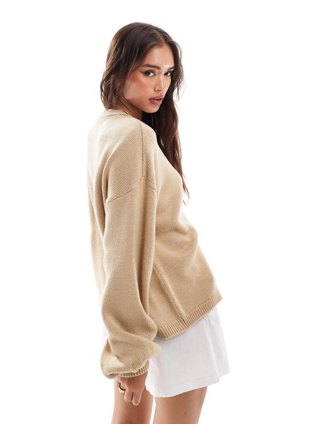 ASOS DESIGN knit oversized cardigan in brown