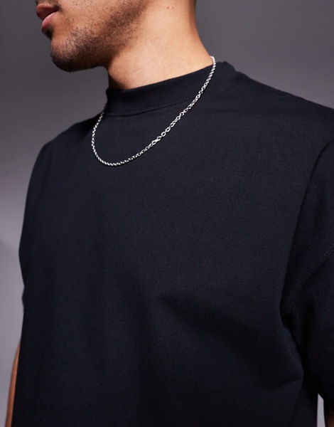 ASOS DESIGN premium heavyweight oversized boxy t-shirt 300gsm in black