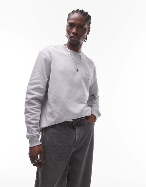 AllSaints Underground oversized sweatshirt in machine gray