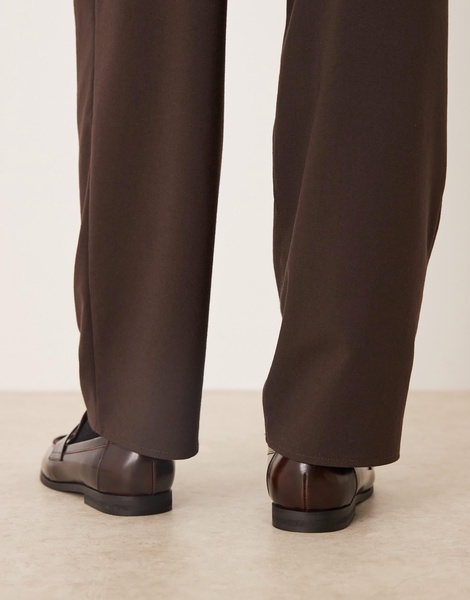 ASOS DESIGN penny loafers in brown