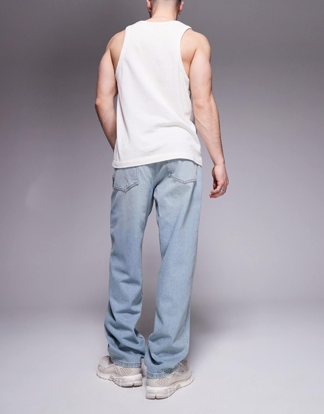 ASOS DESIGN baggy jeans in light wash blue