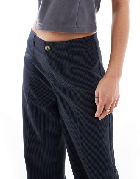 Bershka Petite Tailored pants in navy stripe