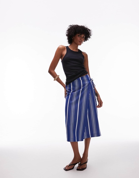 ARKET ribbed jersey racer back tank top in blue