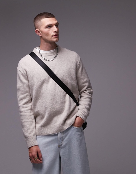 ARKET knit crew neck sweater in beige