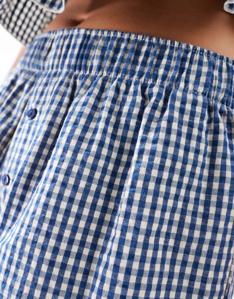 Stradivarius STR gingham print boxer short in blue - part of a set