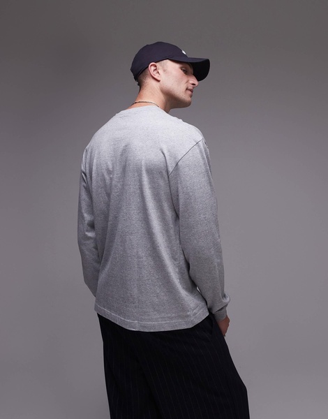 ARKET cotton jersey oversized long sleeve t-shirt in gray
