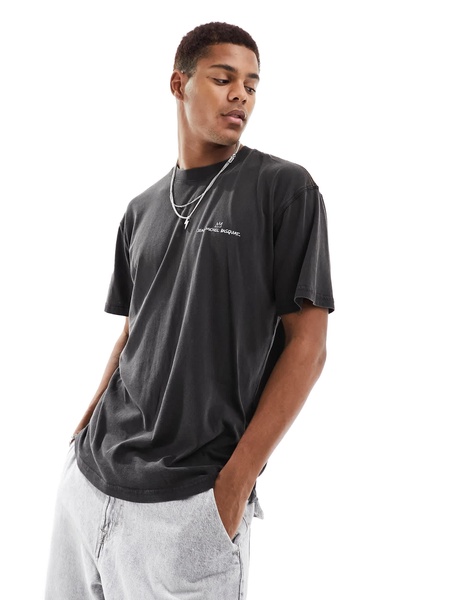 Cotton On Basquiat boxy T-shirt with back art print in black